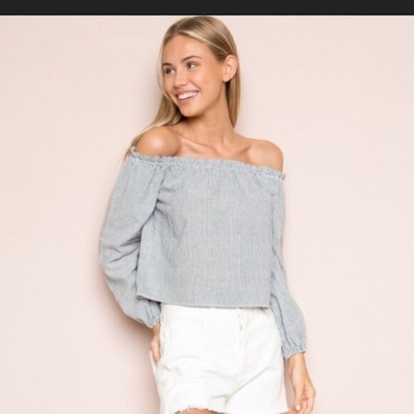 Brandy Melville off the shoulder crop top S - Picture 2 of 8